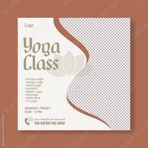 Yoga social media post or web banner template, wellness promotional ads, banner design