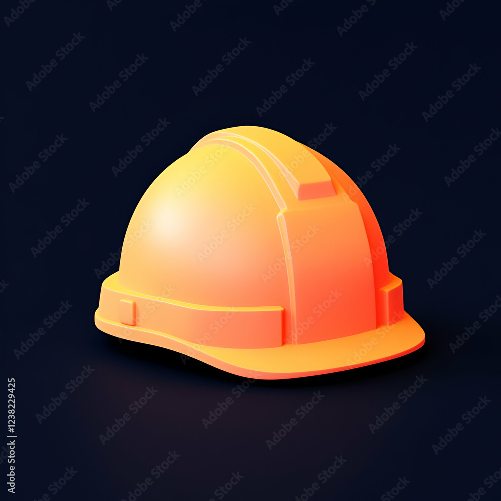 Fototapeta premium Bright orange construction safety helmet.