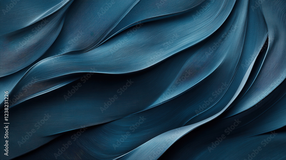 Obraz premium A high-resolution abstract background with elegantly curved, luminous blue streaks gracefully weaving through a rich, deep-toned gradient