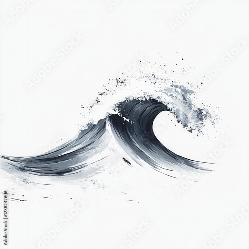 Minimalist Wave Design, a sleek and modern wave illustration, perfect for digital projects, featuring a transparent background for versatile use