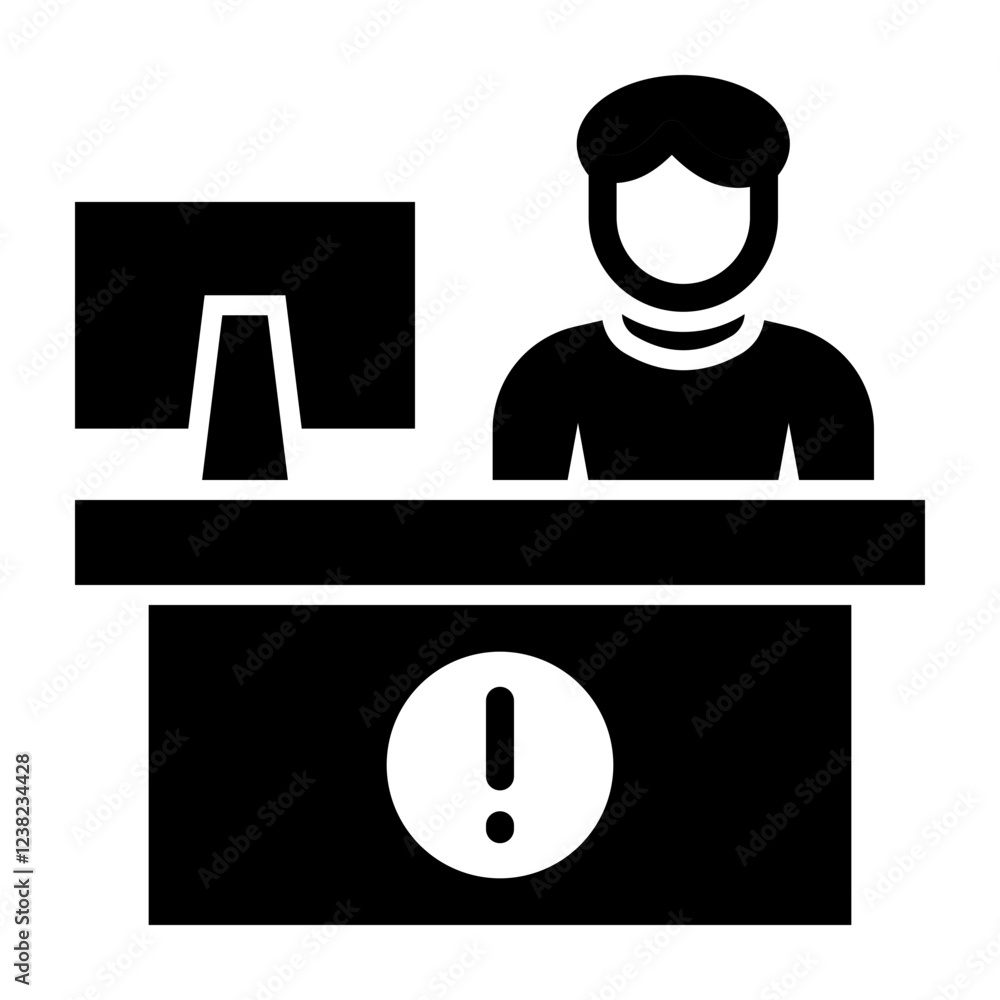 Information Desk Glyph Icon Design Information Desk Glyph Icon Design