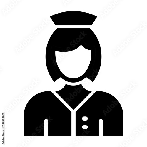 Air Hostess Glyph Icon Design