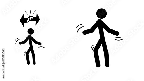 Loss of Coordination, black isolated silhouette