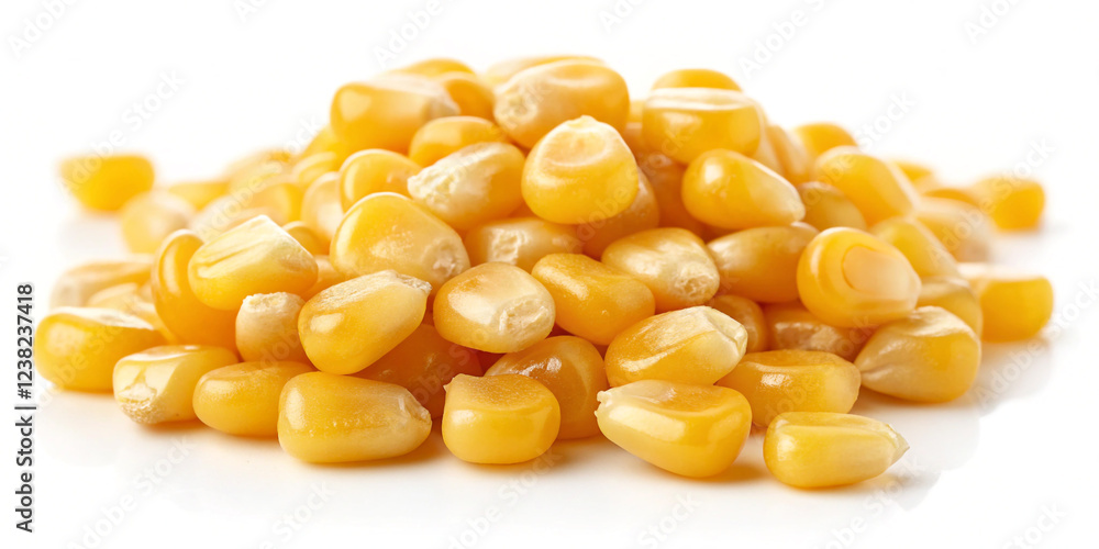 Fresh Corn Seeds Isolated on a White Background for a Healthy Snack