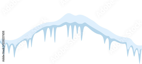 Snowdrift adorned with icicles hanging down, creating a picturesque winter scene ideal for Christmas and various winter themed projects. Perfect for adding a seasonal touch