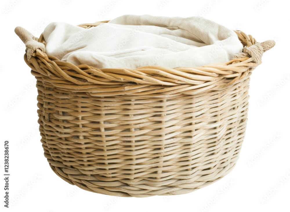 Obraz premium PNG Woven storage basket for home organization