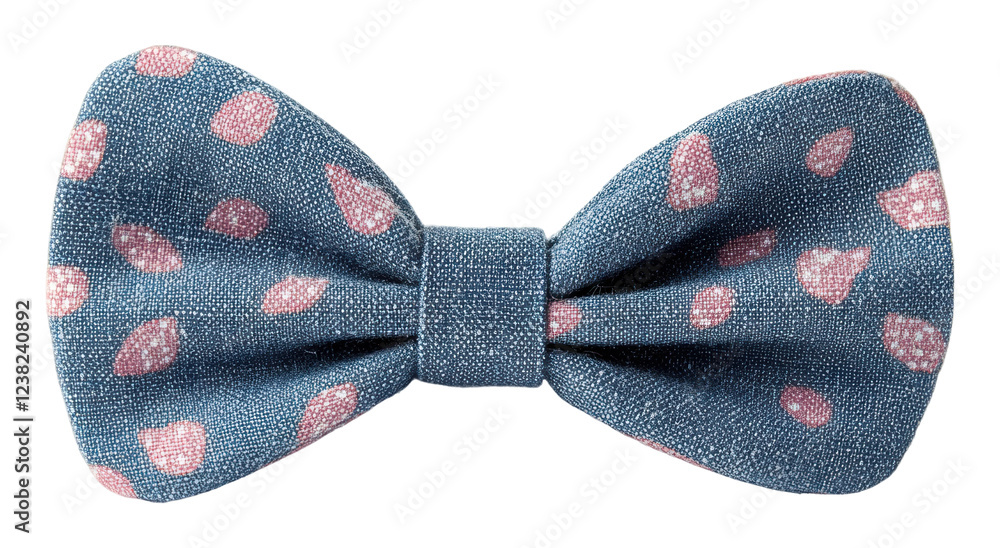PNG Stylish blue bow tie with pink polka dots PNG Stylish blue bow tie with pink polka dots