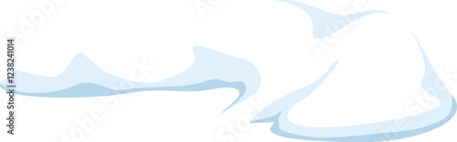 Cartoon representation of a light blue cloud floating gently in a clear sky, creating a serene and peaceful atmosphere, ideal for children s illustrations or weather related projects