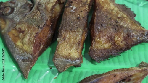 Fried sea pomfret is served as a side dish in developing countries.