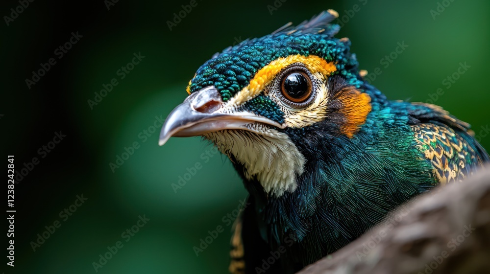 A close-up of a colorful bird showcasing intricate feather patterns and vibrant colors. A close-up of a colorful bird showcasing intricate feather patterns and vibrant colors.