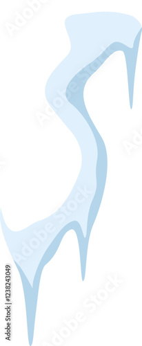 S shaped icicles slowly melting, dripping water into the cold winter air, form delicate and ephemeral natural sculptures, capturing the beauty of the frost covered season