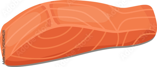 Salmon fillet resting on a crisp white background, highlighting its vibrant orange hue and delicate texture, perfect for various culinary creations and healthy meal options