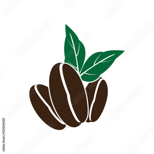 leaf and coffe icon vector illustration template design logo
