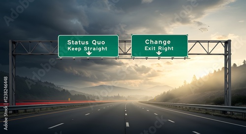 Highway Sign Choice Status Quo or Change