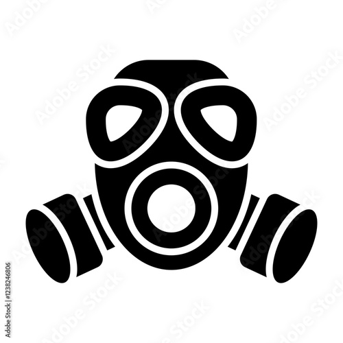 Gas Mask Glyph Icon Design
