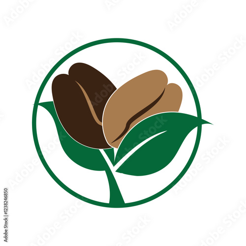 leaf and coffe icon vector illustration template design logo