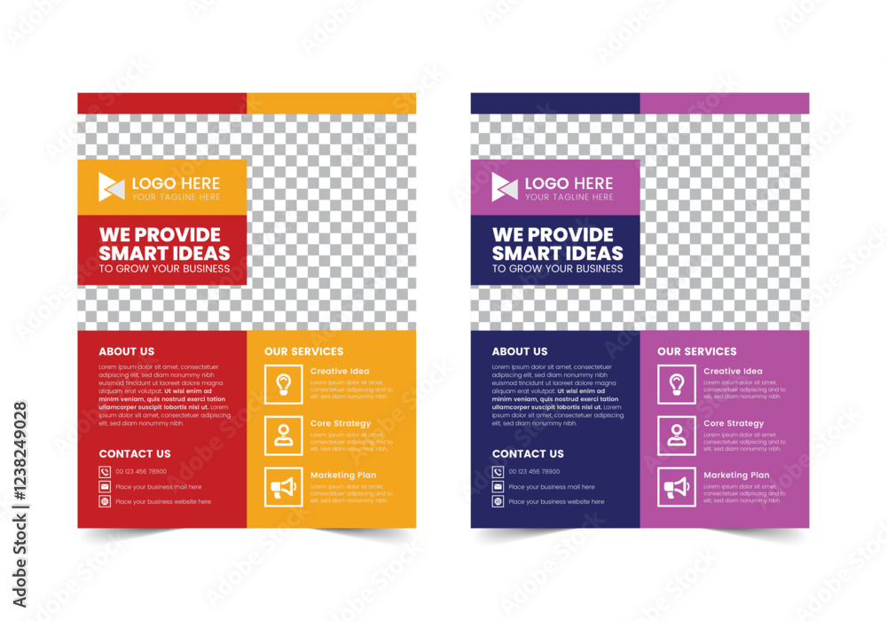 Fototapeta premium Professional Business Flyer Template , CMYK , Print Ready , Marketing Agency Social Media Post Template, Agency Social Media Post Template, Social Media Post Template , Facebook Post, ,LinkedIn Post