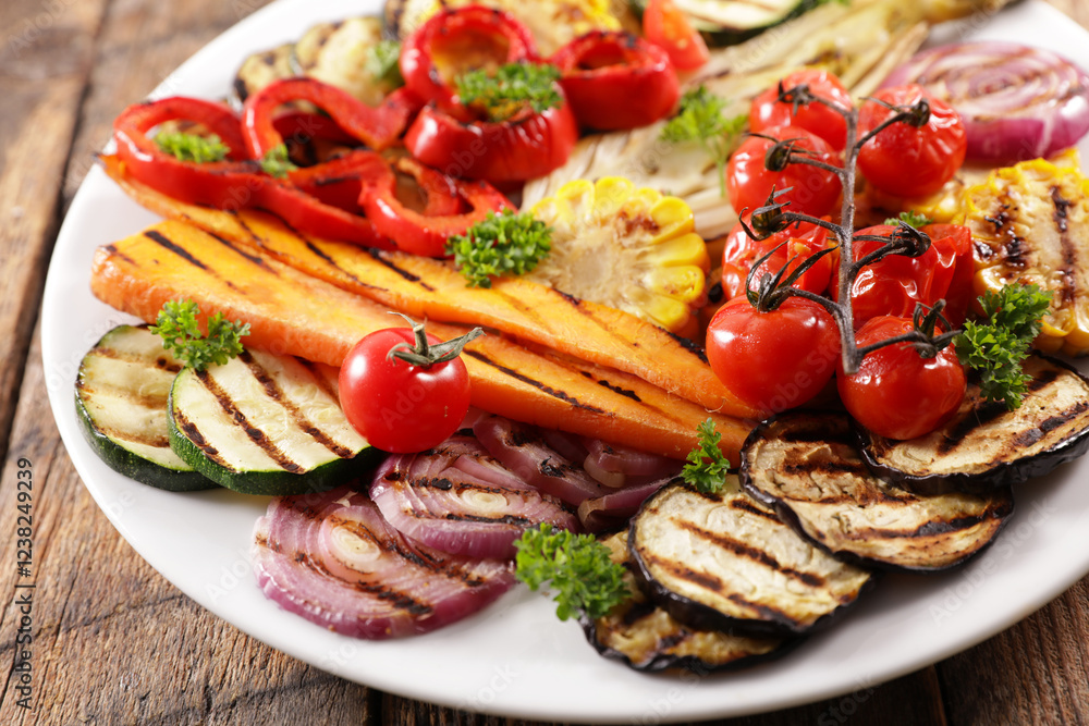 Grilled Vegetable Plate with Barbecue-Flavored Vegetables