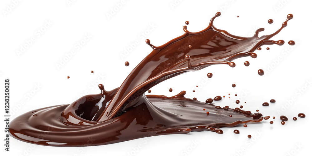 Rich Flowing Chocolate Isolated on White Background Rich Flowing Chocolate Isolated on White Background