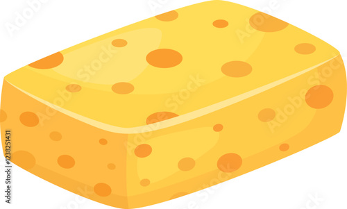 Block of tasty yellow cheese with many holes isolated on white background representing a healthy and nutritious dairy product, ideal for cooking and snacking