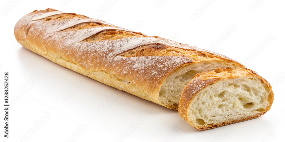 French Baguette Isolated for Culinary Presentation French Baguette Isolated for Culinary Presentation