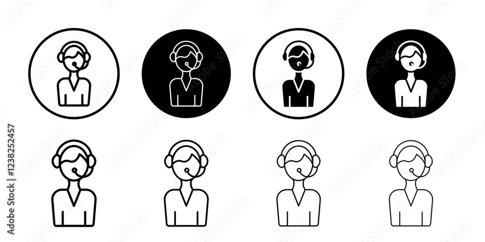 customer support icon Vector logo outline customer support icon Vector logo outline