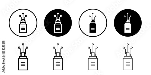 Fiber optic cable icon Vector logo outline