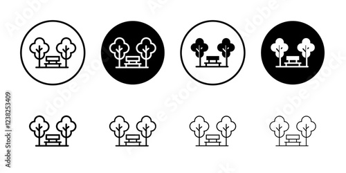Forest and park trees icon Vector logo outline