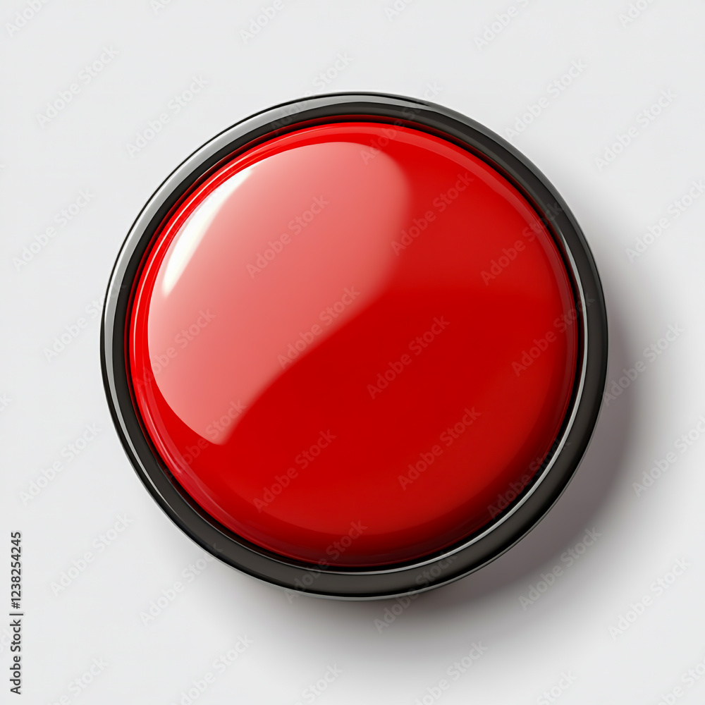 Isolated Red Button on a Clear Background Isolated Red Button on a Clear Background