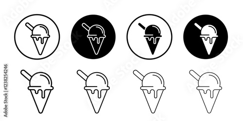 ice cream cone icon Vector logo outline