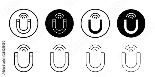 Magnet with power icon Vector logo outline