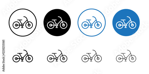 Man on bicycle icon Vector logo outline