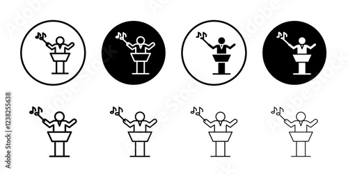 Music conductor icon Vector logo outline