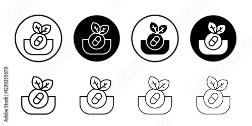 Natural medicine icon Vector logo outline