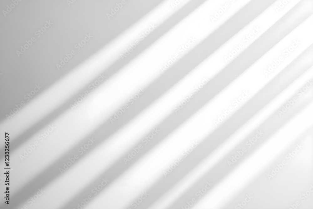 Obraz premium Minimal white background with soft shadows and empty space for text.