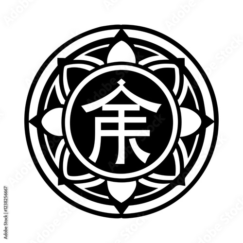 Peacefulness symbol icon in glyph style photo