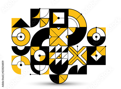 Abstract geometric pattern vector background isolated, tech style engine looks like composition, engineering draft style pattern, mechanism.