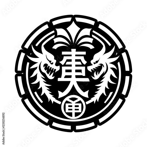 A glyph style icon of ryugu dragon symbol photo