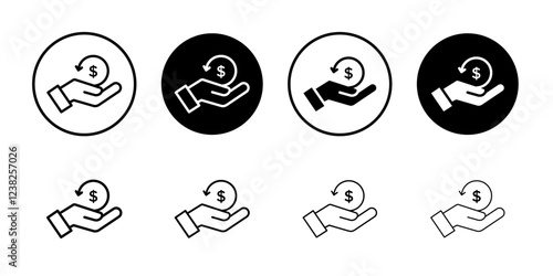 refund money icon Vector logo outline