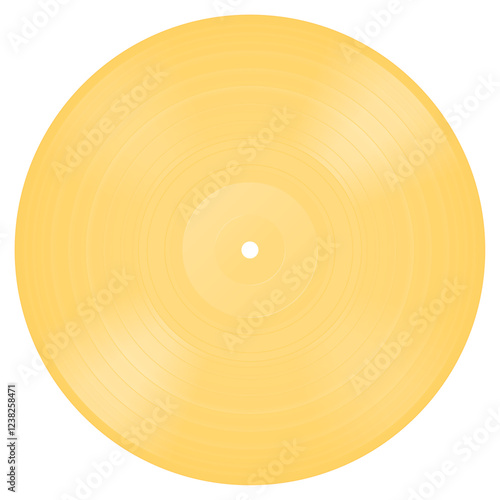 Yellow vinyl LP. Vector illustration.