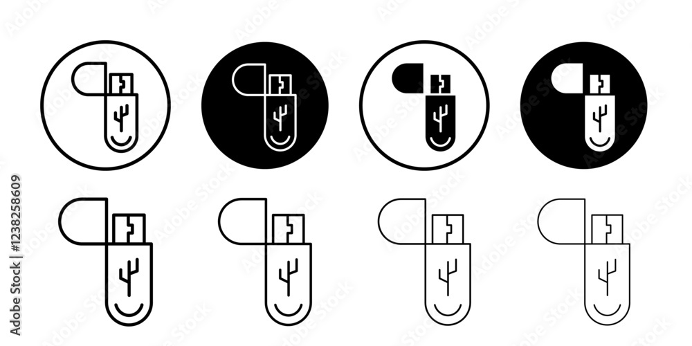 Usb icon Vector logo outline Usb icon Vector logo outline