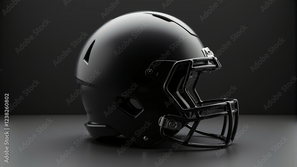 Naklejka premium Black Football Helmet Showcase