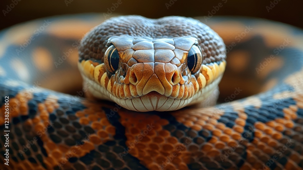Captivating close-up of a colorful python snake natural habitat wildlife photography serene environment macro view reptile behavior Captivating close-up of a colorful python snake natural habitat wildlife photography serene environment macro view reptile behavior