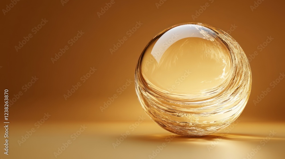 Golden sphere reflecting light, abstract background, studio shot, product display Golden sphere reflecting light, abstract background, studio shot, product display