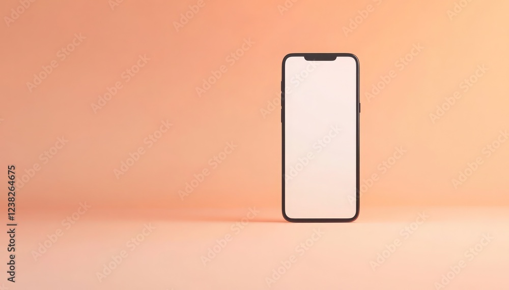 Blank,smartphone,front,mockup,isolated,pastel,peach,background,sharp,clarity, Blank,smartphone,front,mockup,isolated,pastel,peach,background,sharp,clarity,