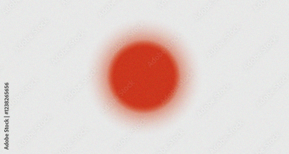 Abstract red circle on white background with grainy noise effect. Minimalistic digital texture for patriotic design and print Abstract red circle on white background with grainy noise effect. Minimalistic digital texture for patriotic design and print