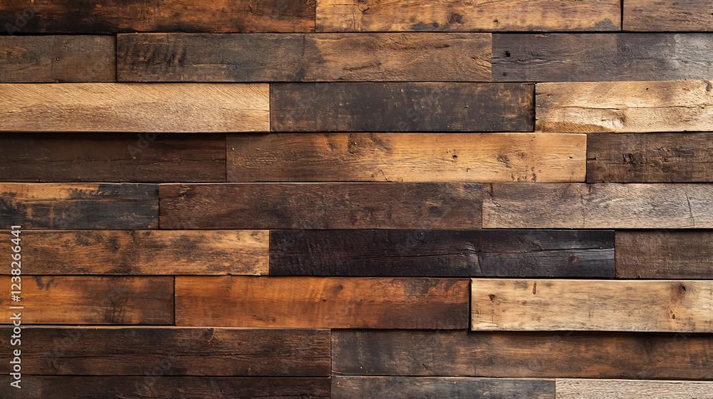 Naklejka premium A texture of reclaimed wood wall paneling.