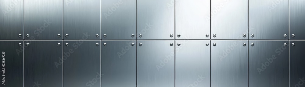 Metallic lockers on white background, storage and organization solution closeup Metallic lockers on white background, storage and organization solution closeup