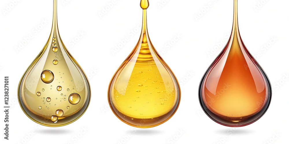 Realistic Oil Drops with a Honey Drop Falling, Ideal for Visual Effects Realistic Oil Drops with a Honey Drop Falling, Ideal for Visual Effects