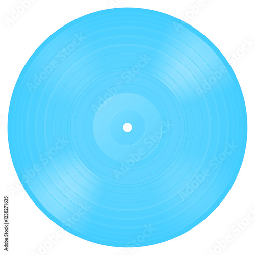 Cyan vinyl LP. Vector illustration.